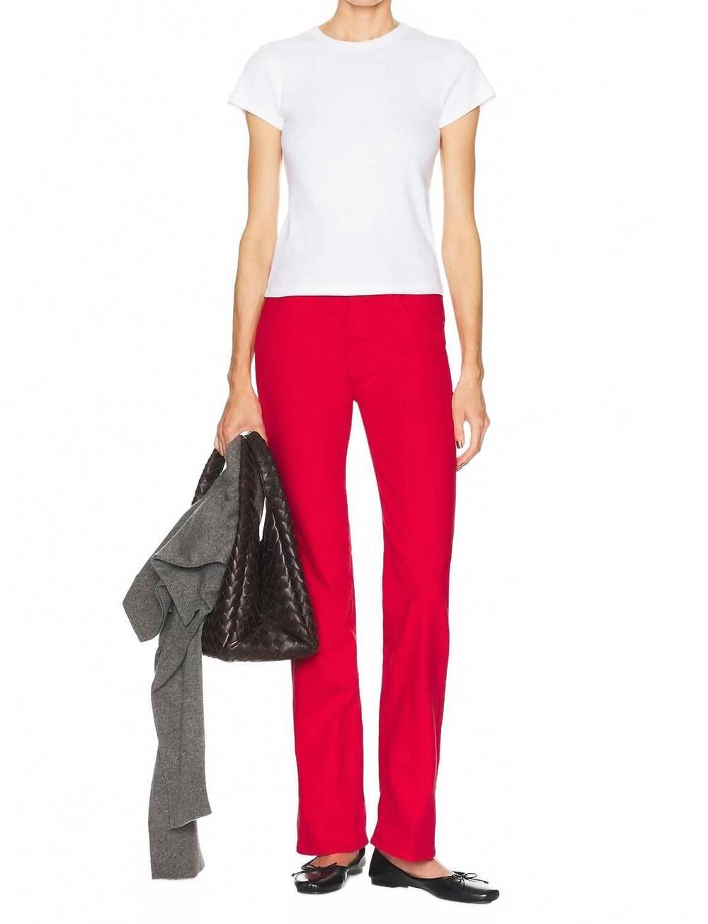 NEW MOTHER the kick it jeans in tango red